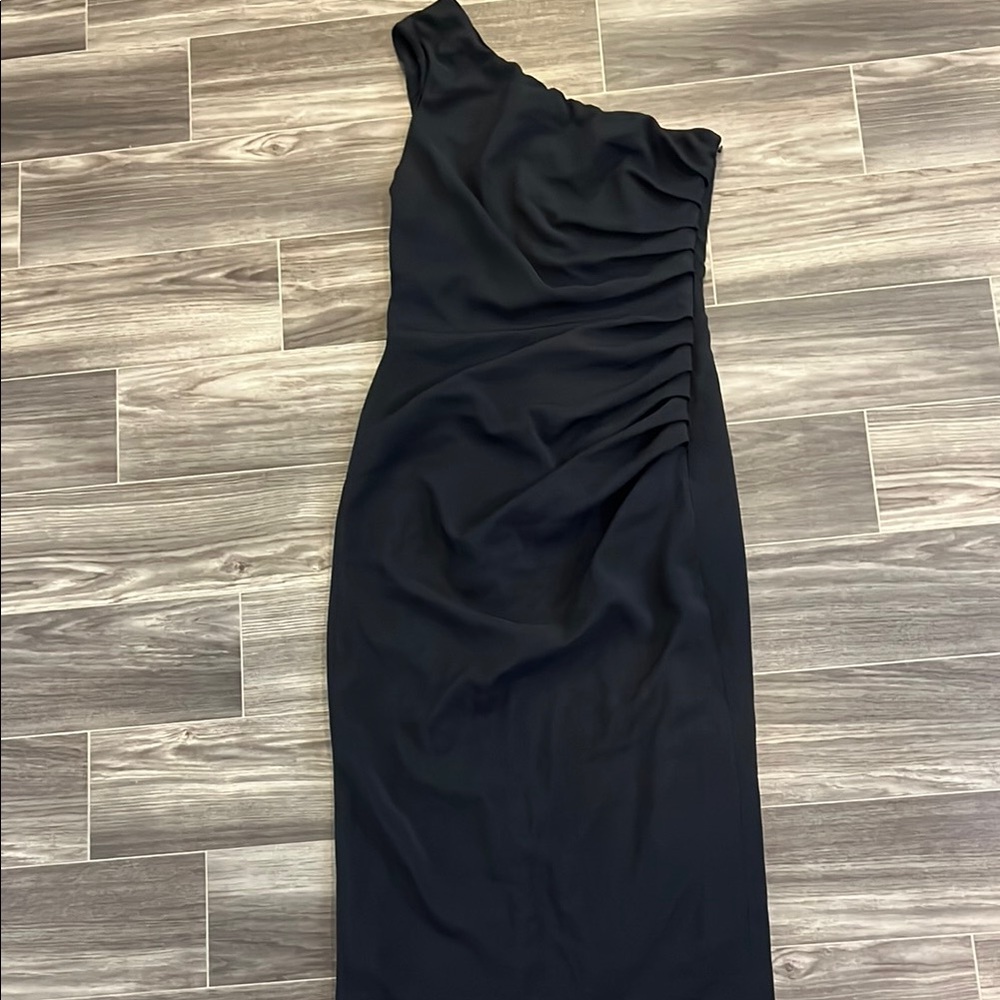 Dress the Population Elegant Black One-Shoulder Dress